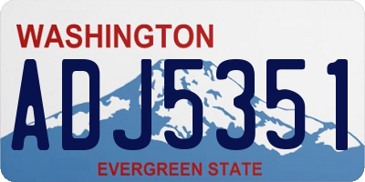 WA license plate ADJ5351