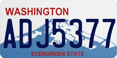 WA license plate ADJ5377