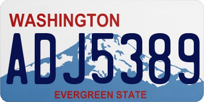 WA license plate ADJ5389