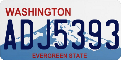 WA license plate ADJ5393