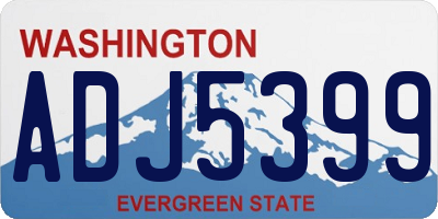 WA license plate ADJ5399
