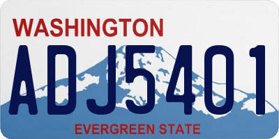 WA license plate ADJ5401