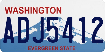 WA license plate ADJ5412