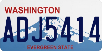 WA license plate ADJ5414