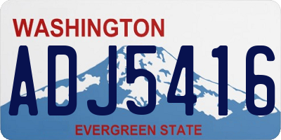 WA license plate ADJ5416