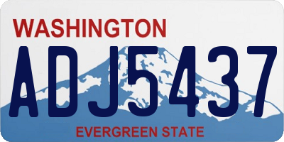 WA license plate ADJ5437