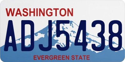 WA license plate ADJ5438