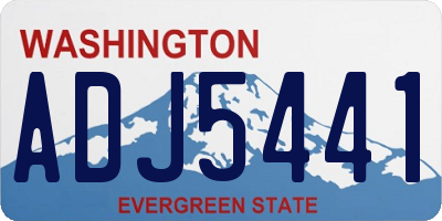 WA license plate ADJ5441
