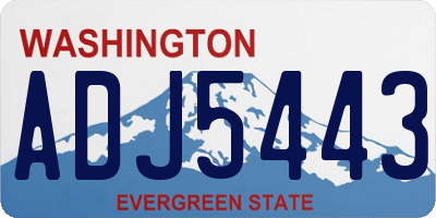 WA license plate ADJ5443