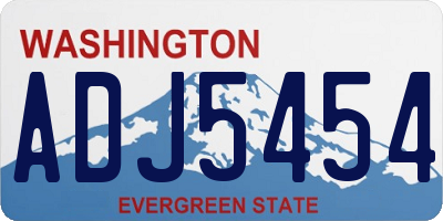 WA license plate ADJ5454