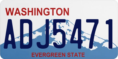 WA license plate ADJ5471