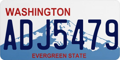WA license plate ADJ5479