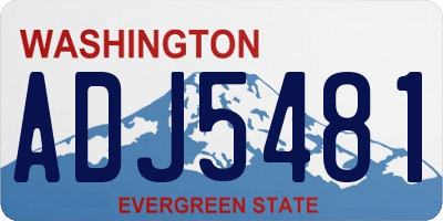 WA license plate ADJ5481