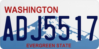 WA license plate ADJ5517