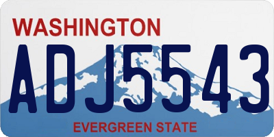 WA license plate ADJ5543