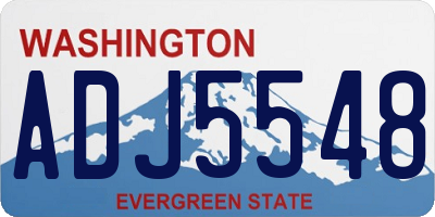 WA license plate ADJ5548