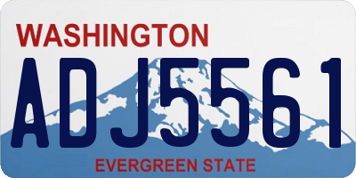WA license plate ADJ5561