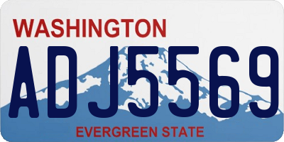 WA license plate ADJ5569