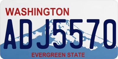 WA license plate ADJ5570