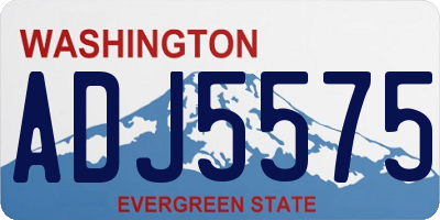 WA license plate ADJ5575