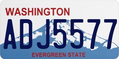 WA license plate ADJ5577