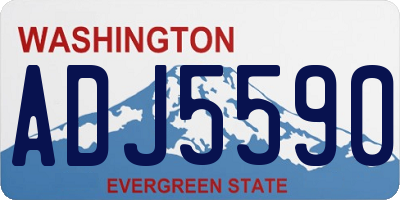 WA license plate ADJ5590