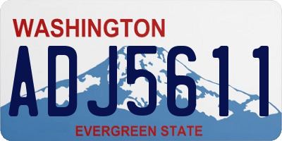 WA license plate ADJ5611