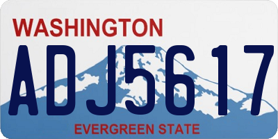 WA license plate ADJ5617