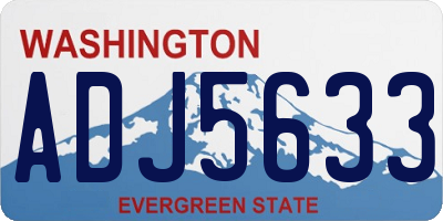 WA license plate ADJ5633