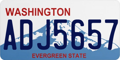 WA license plate ADJ5657