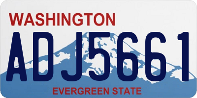 WA license plate ADJ5661