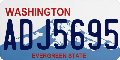 WA license plate ADJ5695