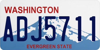 WA license plate ADJ5711