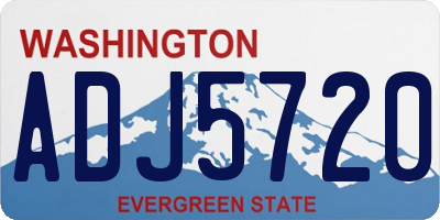 WA license plate ADJ5720