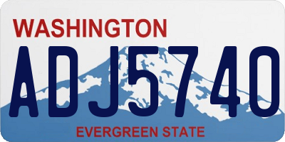 WA license plate ADJ5740