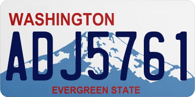 WA license plate ADJ5761