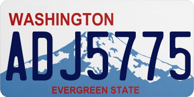 WA license plate ADJ5775
