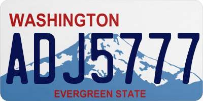 WA license plate ADJ5777