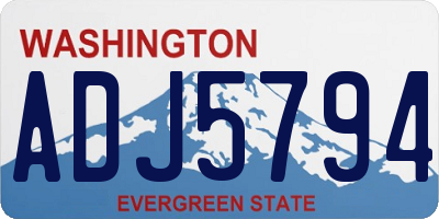 WA license plate ADJ5794