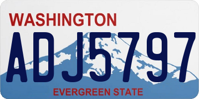 WA license plate ADJ5797