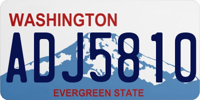 WA license plate ADJ5810