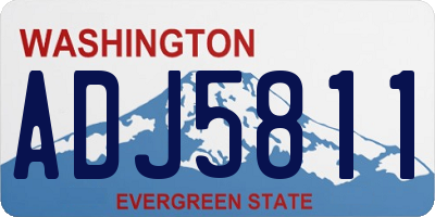 WA license plate ADJ5811