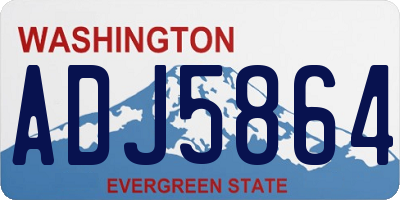 WA license plate ADJ5864