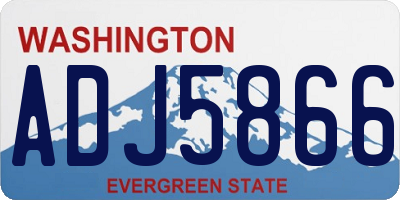 WA license plate ADJ5866