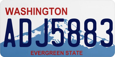 WA license plate ADJ5883