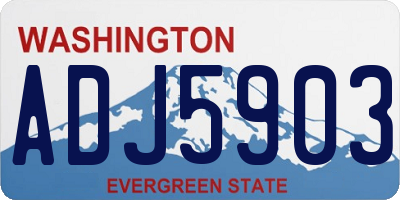 WA license plate ADJ5903