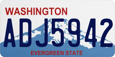 WA license plate ADJ5942