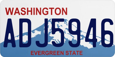 WA license plate ADJ5946