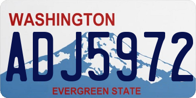WA license plate ADJ5972