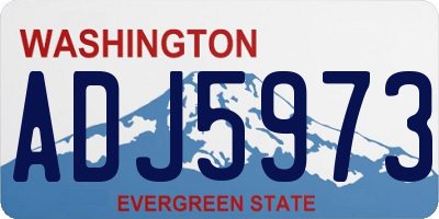 WA license plate ADJ5973